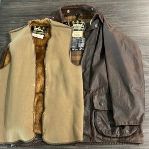 BARBOUR CLASSIC BEAUFORT BROWN JACKET A190 W/ LINER A297 C40/102CM